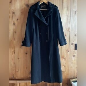 Vintage Curly Lambs Wool Military Riding Coat Full length Merino Wool Scaasi